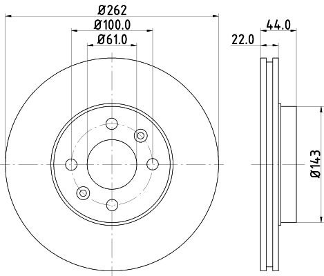 HELLA PAGID Тормозной диск 8DD 355 103-491